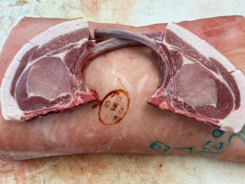 Cote de cochon fermière avec couenne